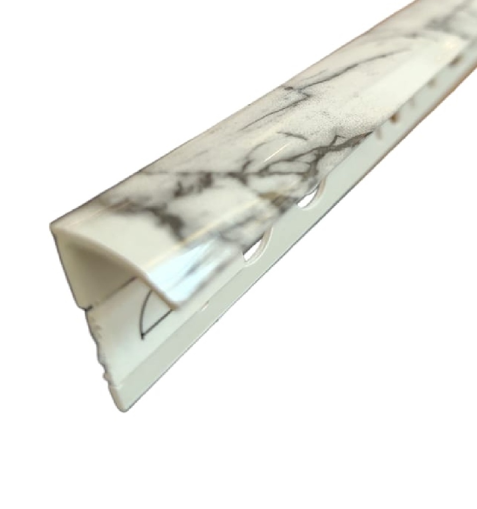 PERFIL / FLEJE DE PLASTICO MARMOLEADO 2.40 MT X 2.3CM COLOR GRIS OSCURO REF. CEL-0065 MARCA CELOSIAS