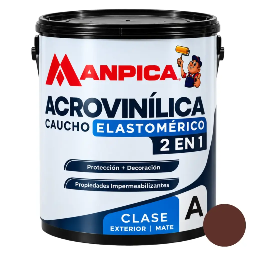 PINTURA DE CAUCHO ACROVINILICA ELASTOMERICA EXTERIOR 1 GL MOKA REF. CEA-710-10 MARCA MANPICA