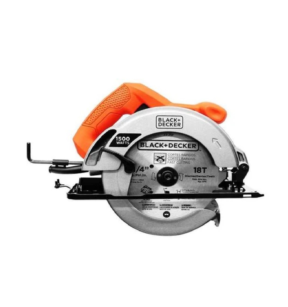 SIERRA CIRCULAR 7 1/4" 1500W EMPUÑADURA ERGONOMICA REF. CS1024-B3 / 267489 MARCA BLACK & DECKER