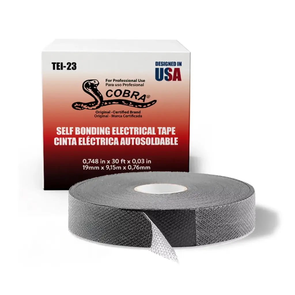 TAPE O CINTA ELECTRICA AUTOSOLDABLE DE 19 MM X 9.15 MTS 0.76 MM REF. TEI-23 COD.010537 ( GOMA )MARCA COBRA