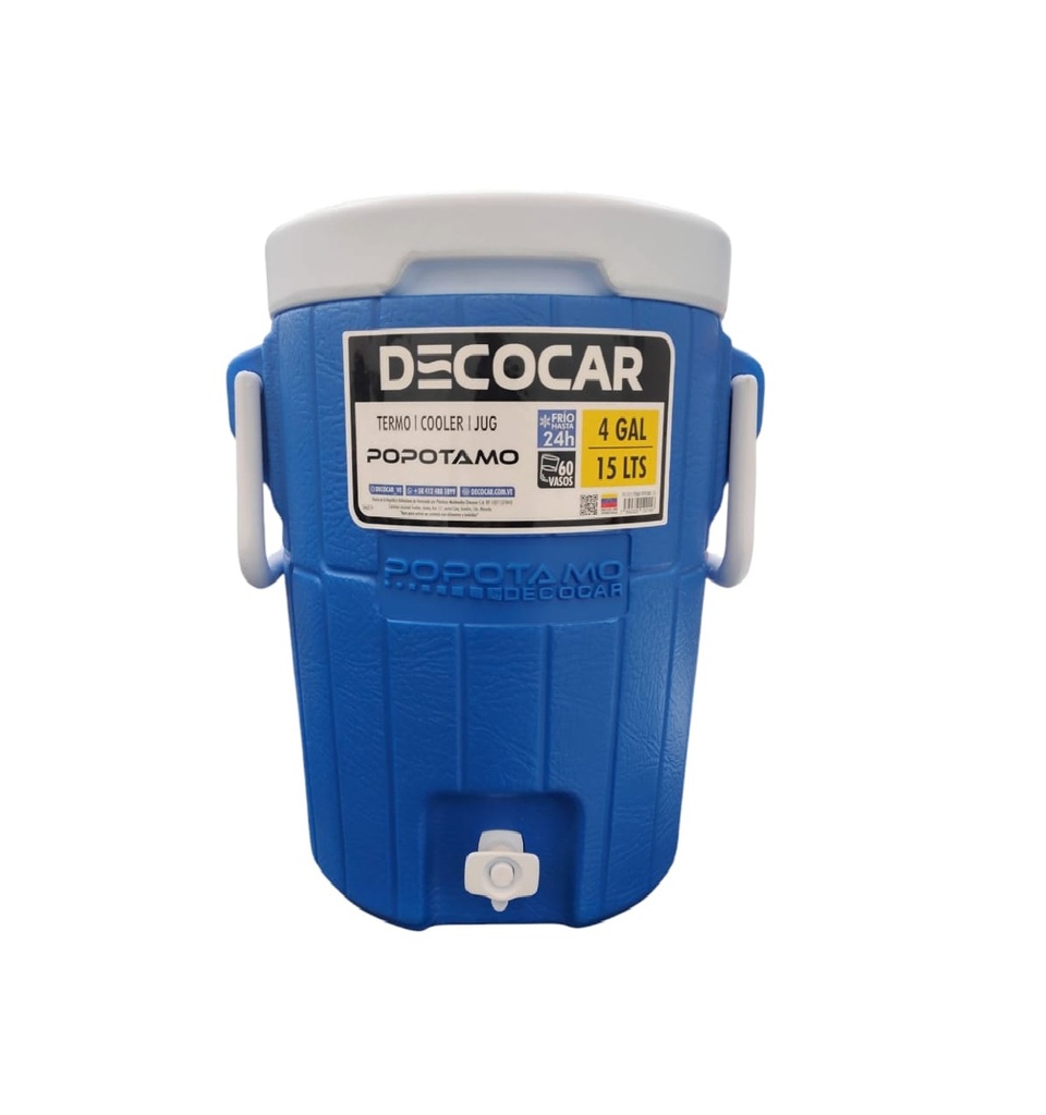 TERMO POPOTAMO PARA AGUA DE 15 LTS 40 CM X 35 CM COLOR AZUL COD. 120158 MARCA DECOCAR