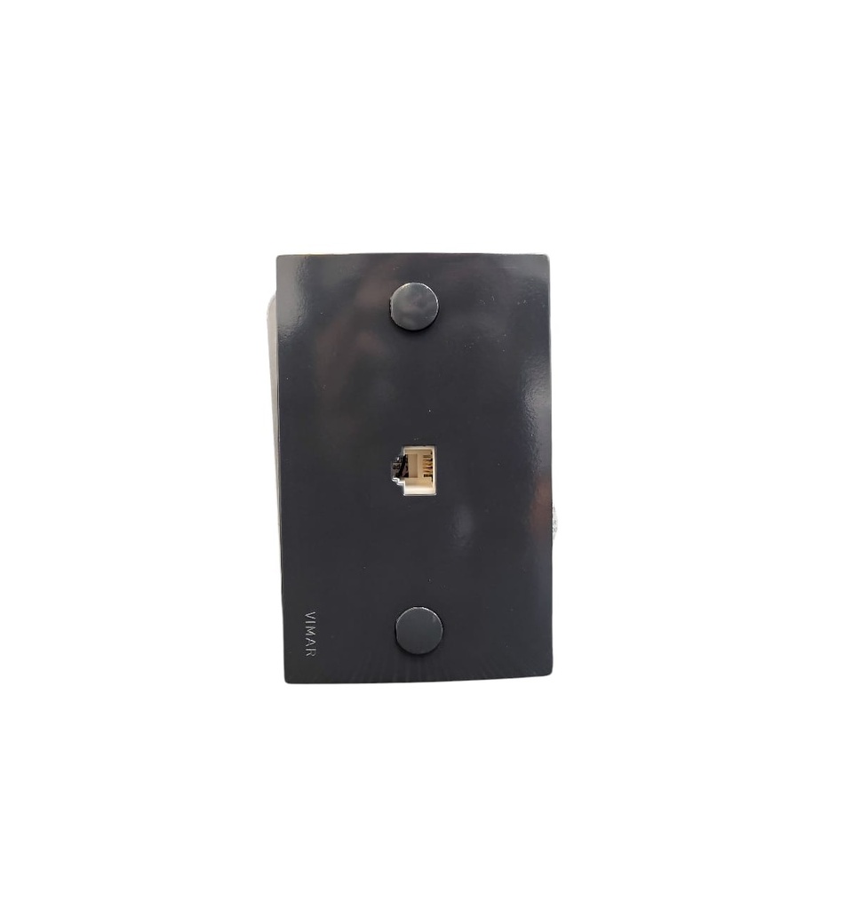 TOMA DE CONECTOR RJ11 / 6 POSICIONES 4 CONTACTOS REF. 06034.G SERIE BLOCK COLOR GRIS ANTRACITA VIMAR