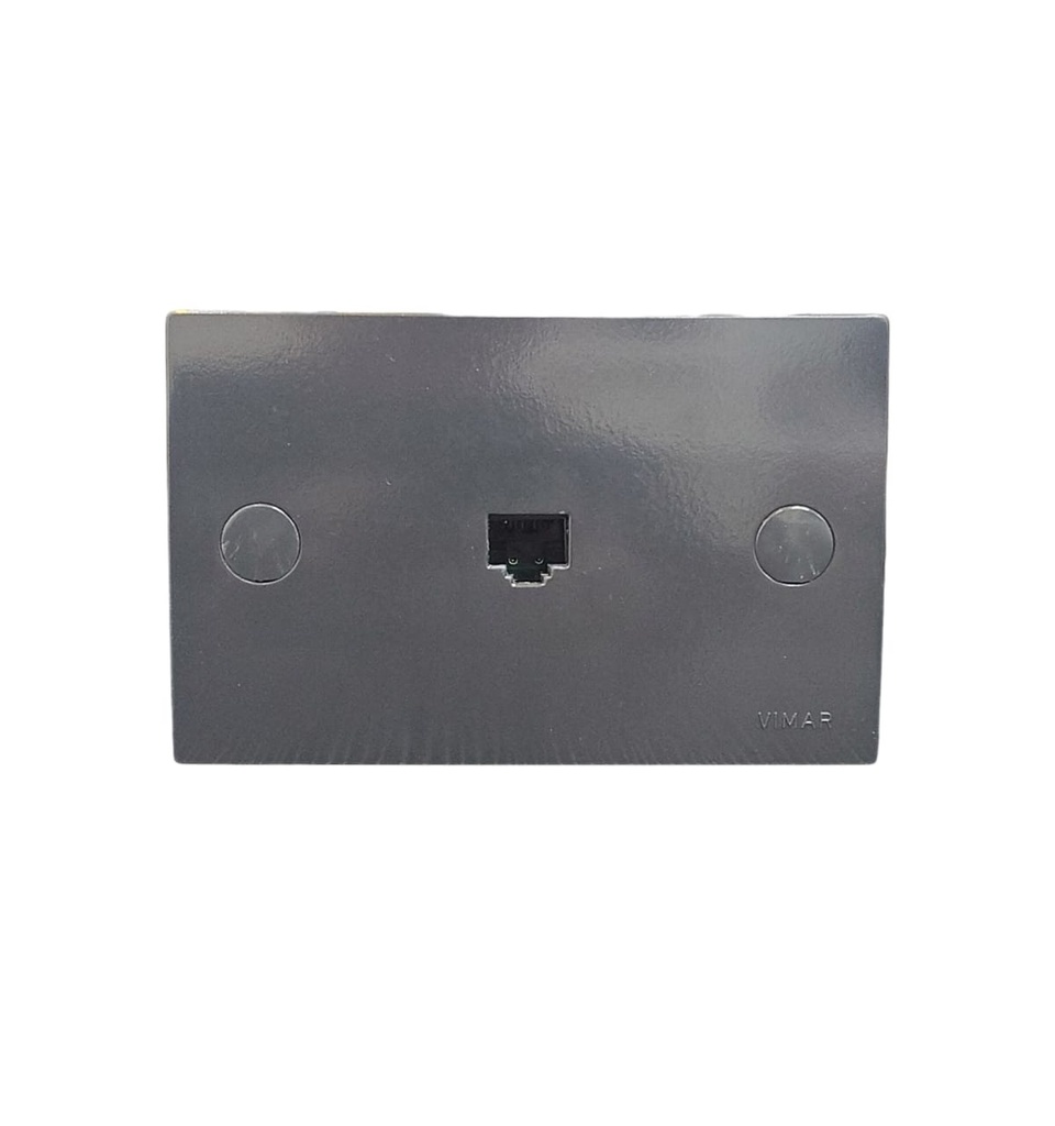 TOMA DE CONECTOR RJ45 UTP KEYSTON CAT6 REF. 06037.6.G SERIE BLOCK COLOR GRIS ANTRACITA MARCA VIMAR