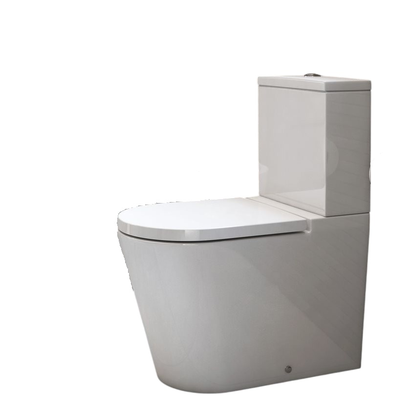 WC INSPIRA / TANQUE DOBLE DESCARGA PUSH BUTTON+ASIENTO C/FRENO PARED PISO ROUND BLANCO MATE ROCA
