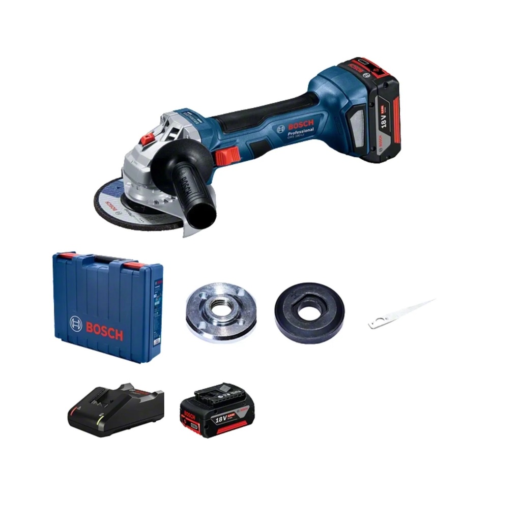 ESMERIL INALAMBRICO 4 1/2" 700 W 18V 4.0AH C/MALETA CARGADOR- 2 BAT. REF.GWS-180-LI / 641331 COD. 865478 BOSCH