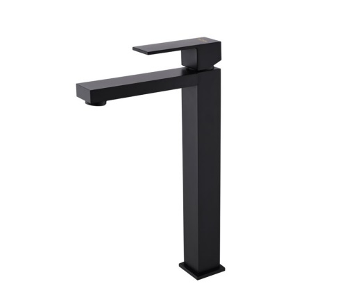 GRIFERIA MONOMANDO ALTO PARA LAVAMANO ACERO INOX SERIE KUBE GRI NOIR / NEGRO MATE REF NVGRI9808 NOVA