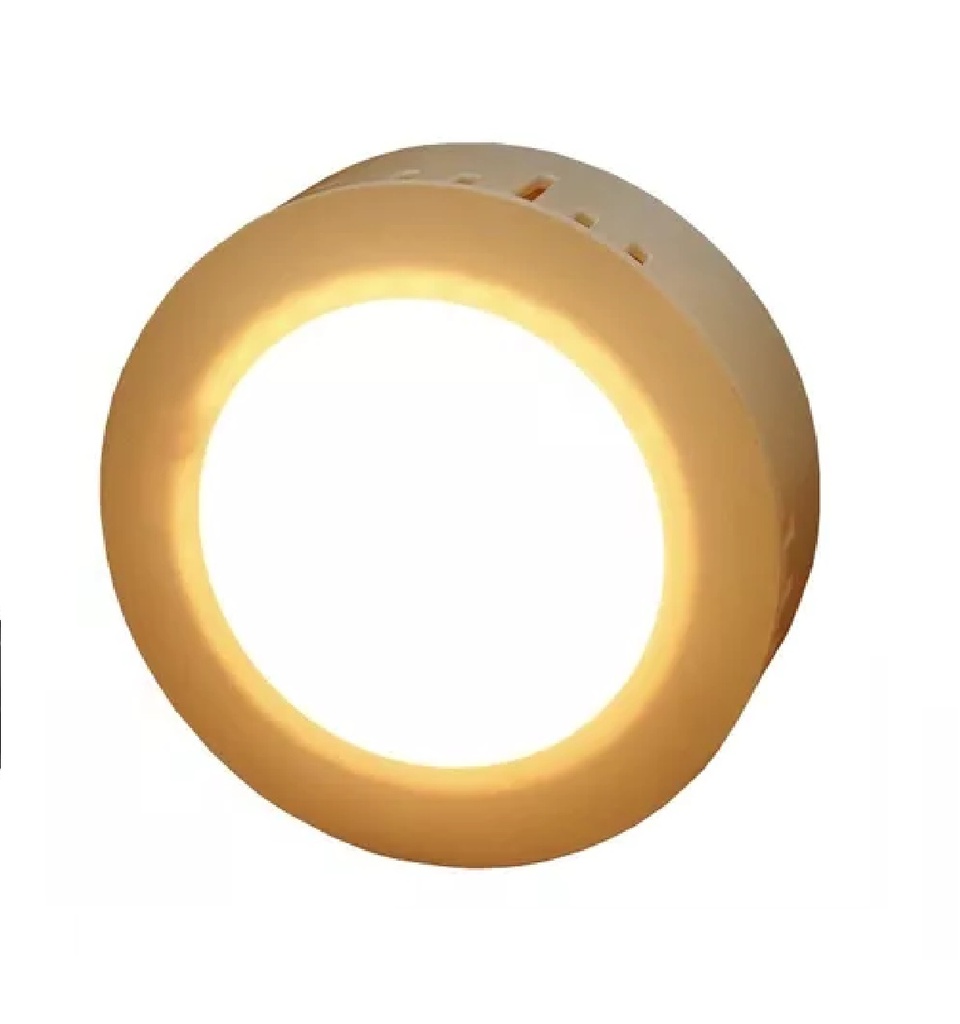 LAMPARA SUPERFICIAL LED REDONDA 12 W COLOR MADERA REF. S-MZ-PB173-R12M LUZ DE ORO