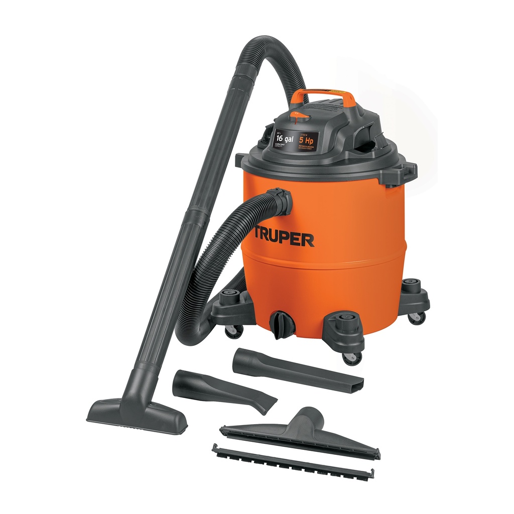 ASPIRADORA 16 GAL. LIQ Y SOLD. 3700 W 5 HP MOD. ASP-16 REF. K1520 MARCA TRUPER