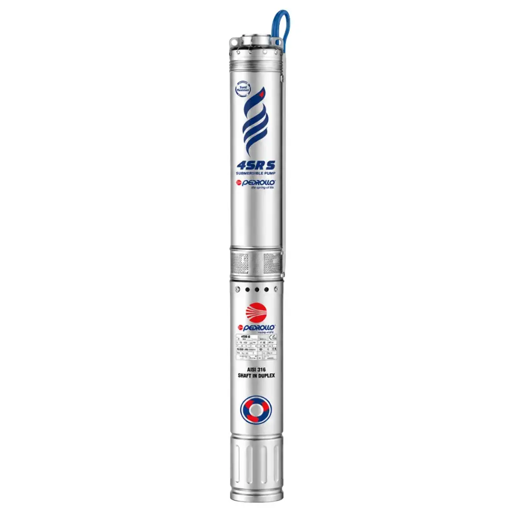 BOMBA SUMERGIBLE POZO PROF 1 HP 1 1/4 220V 4" 130L/MIN 69 MTS REF. 4PDM/0.50+4SRM13G/5-S PEDROLLO FB