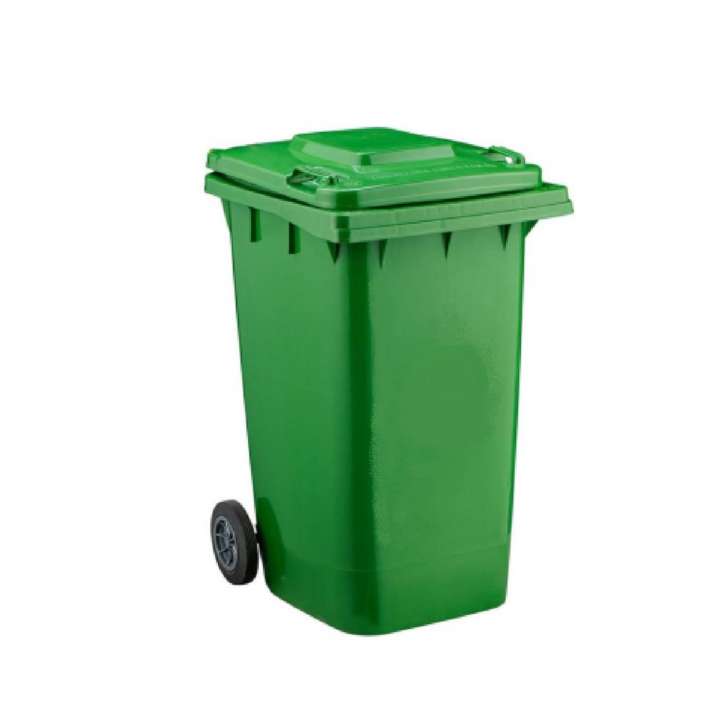 CONTENEDOR DE DESECHOS SOLIDOS 240 LTS CON RUEDAS C/VERDE REF. 63-05-002 / 000008 MARCA BASIC LIVING