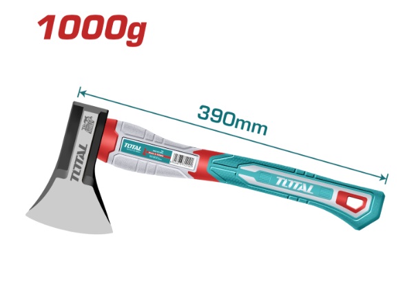 HACHA DE MANO CON MANGO DE FIBRA DE VIDRIO 1000 GR REF. THAX0611000 MARCA TOTAL TOOLS