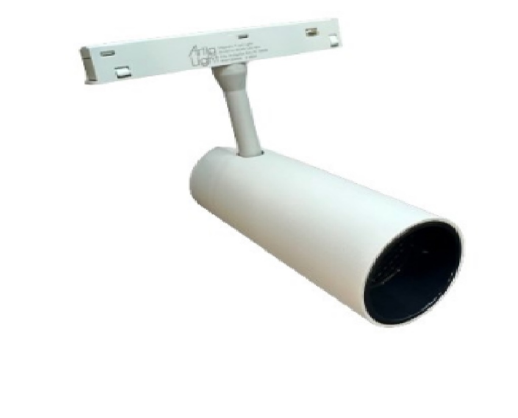 LAMPARA LED INTEGRADA T/BALA 12W 3000K 48V BLANC P/ RIEL TRACK LIGHT REF. AI-MG48-12D-WH ARTIG LIGHT