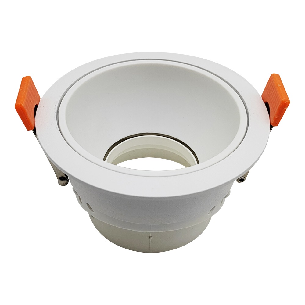 LAMPARA SPOT ARO P/ EMP ANG. AJUST 75 MM RED. P/GU10 S/BOM C/BLANC REF. AROBB / 504336 MARCA LUCERNA