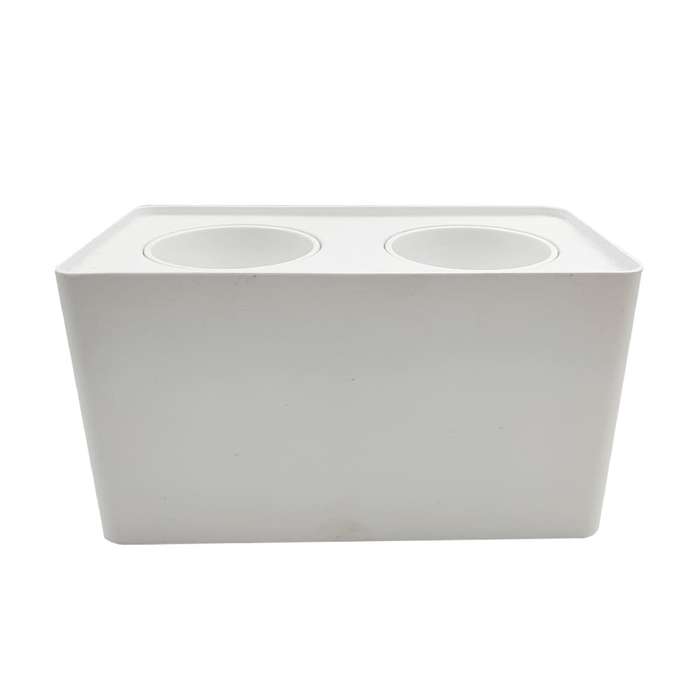 LAMPARA SPOT ARO RECT P/GU10 S/BOM SUP MOD BLOCK DOBLE C/BLA REF AROBLOCK2BB / 504299 MARCA LUCERNA