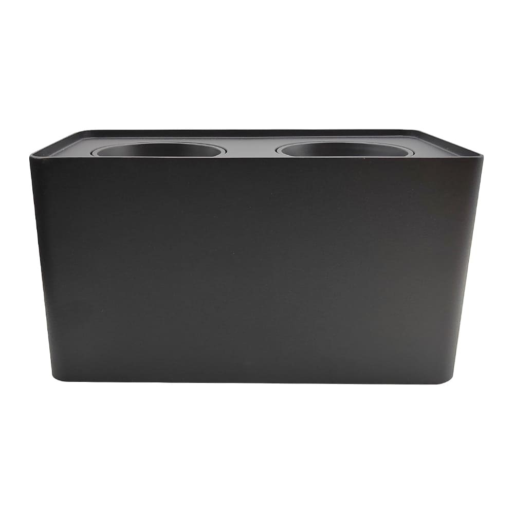 LAMPARA SPOT ARO RECT. P/GU10 S/BOM SUP MOD BLOCK DOBLE C/NEG REF AROBLOCK2NN / 504305 MARCA LUCERNA