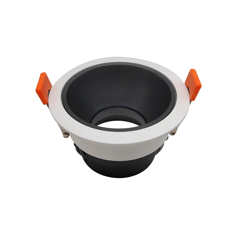 LAMPARA SPOT ARO P/EMP ANG AJUST 75MM RED P/GU10 S/BOM C/BLA-NEG-M REF AROBNM / 504374 MARCA LUCERNA