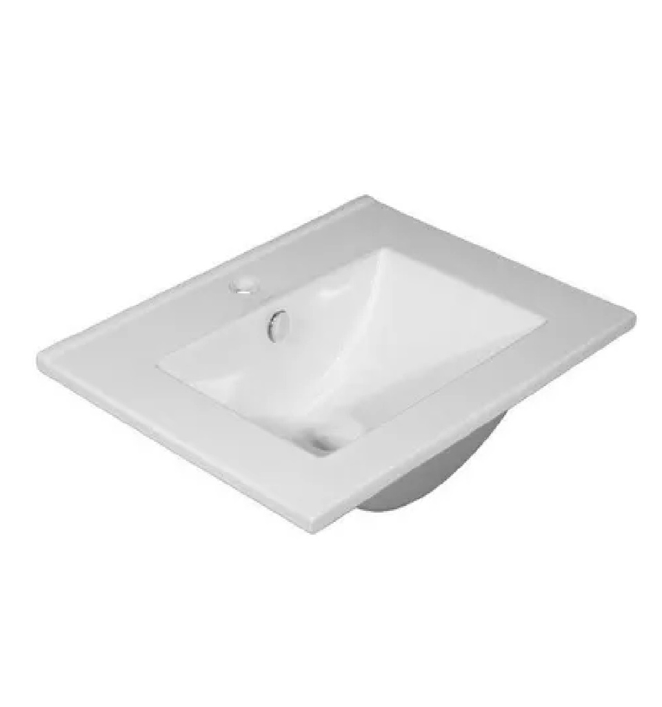 LAVAMANOS CUADRADO PARA EMPOTRAR 46.5 CM X 60.5 CM X 17.5 CM BLANCO REF. E60 MARCA GLOBAL CERMIC
