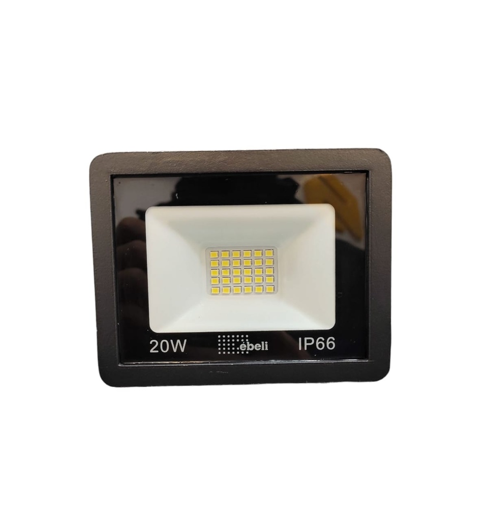 REFLECTOR LED 20W 6500K 1620LM 85-285V IP66 COLOR NEGRO REF. 5213051020 MARCA EBELI