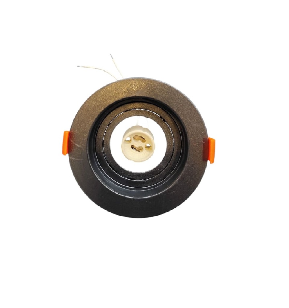 LAMPARA SPOT MARCO REDONDO EMPOTRABLE 4" P/DICROICO GU10 NEGRO C/ SOC REF. LMD-1580 MARCA LUMIND