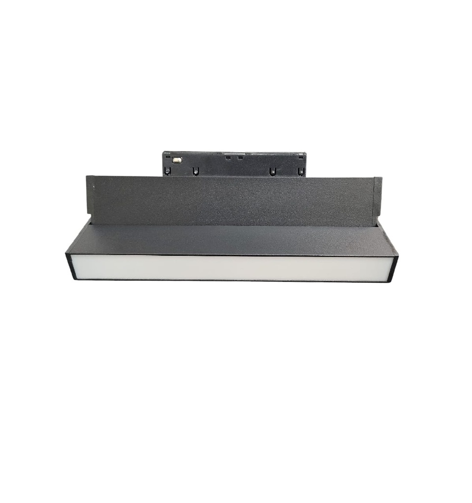 LAMPARA LINEAL DIFUSA ORIENT. 12W 48V 3000K+4000K 230X87X23MM NEGRO P/RIEL MAG. REF EF-1575 LUMIND