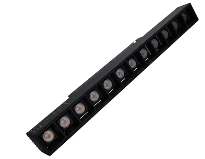 LAMPARA LED LINEAL MULTISPOT 12W 48V 3000K+4000K 220X22X25MM NEGRO P/RIEL MAG 2T REF. EF-1574 EFECTO