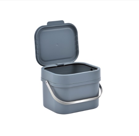 PAPELERA DE COCINA DE 4.50 LTS PVC COLOR GRIS ( INCLUYE BASE AUTOADHESIVA) REF. TOB.02.02 MARCA BARI
