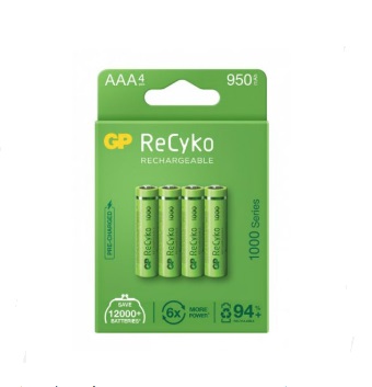 BATERIA / PILA RECARGABLE AAA MOD- GP100AAAHCE-5EB4 ( PACK - 4 UND ) 950 MAH REF.186585 MARCA GP