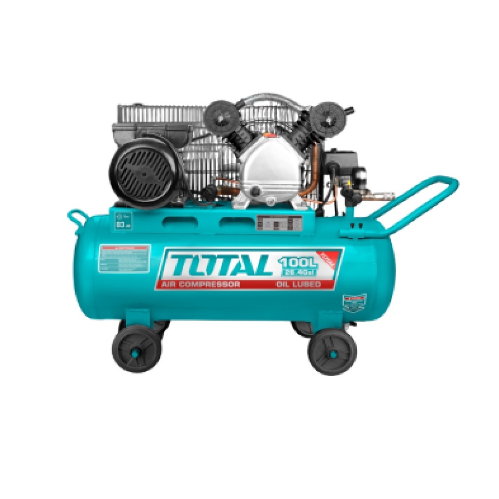 COMPRESOR DE AIRE 100 LTS 3 HP 116 PSI 110 V 950 RPM REF. UTC2301006 MARCA TOTAL TOOLS