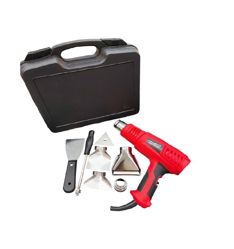 PISTOLA DE CALOR 1600 W 110 V 60 HZ C/ MALETA + 5 ACCESORIOS REF. HG-1600 / 158328 MARCA NIKATTO