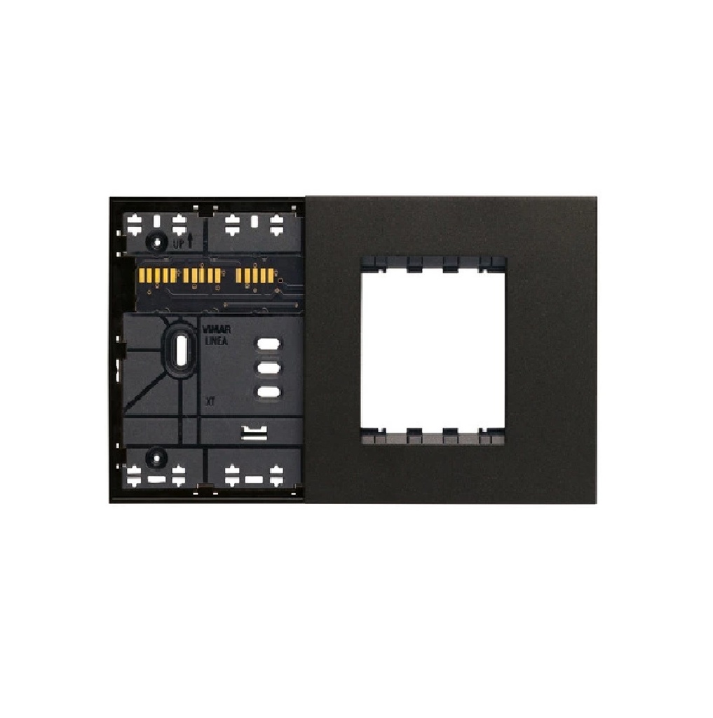 SOPORTE XT 4 MODULO COMBINADO + PLACA NEGRO REF. 32614.G MARCA VIMAR