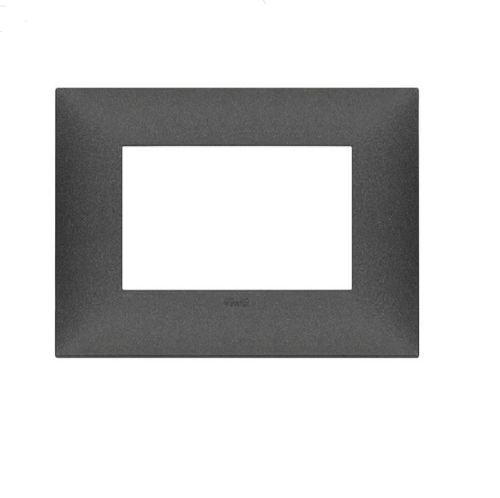 PLACA 4 MODULOS CENTRALES TECNOPOLIMERO SERIE NEVE UP COLOR CARBON MATT REF. 09674.14 MARCA VIMAR