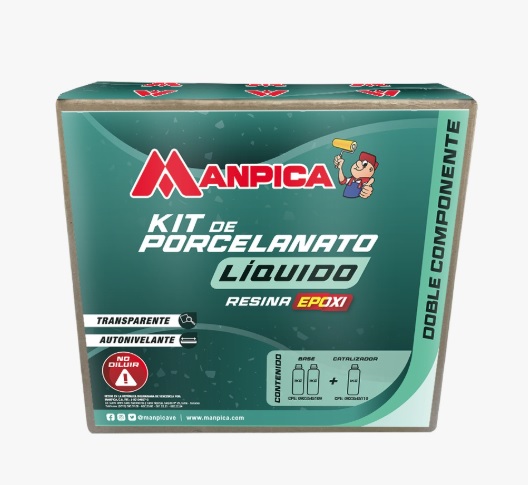 PORCELANATO LIQUIDO EPOXICO 3 KG (A) 2KG + CATALIZADOR (B) 1KG TRANSPARENTE REF. KCP-000-007 MANPICA
