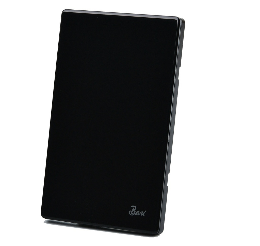 TAPA CIEGA SERIE VUOTO COLOR NEGRO BRILLANTE REF. INT.10.10 MARCA BARI