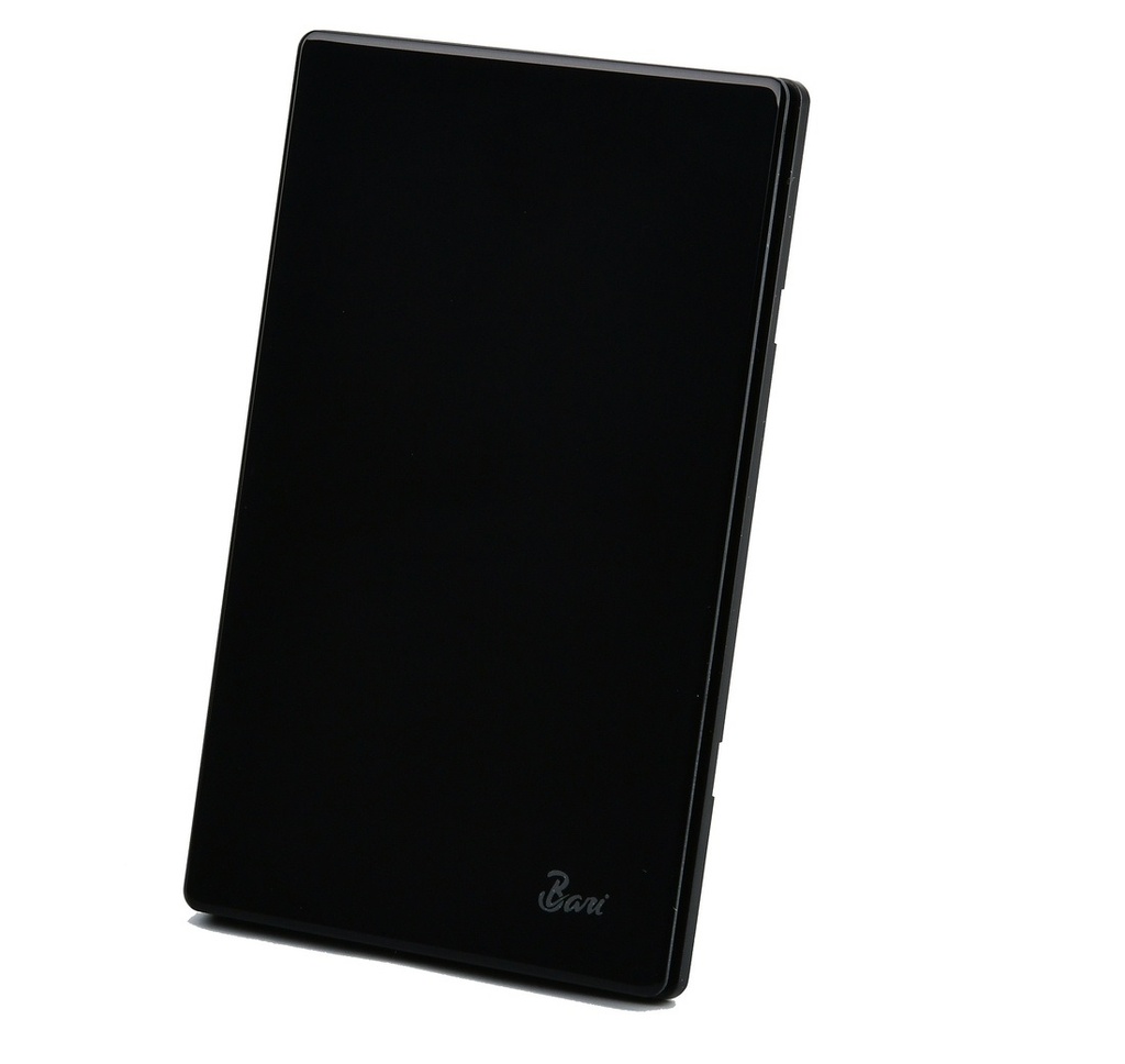 INTERRUPTOR SENCILLO SERIE VUOTO COLOR NEGRO BRILLANTE REF. INT.10.01 MARCA BARI