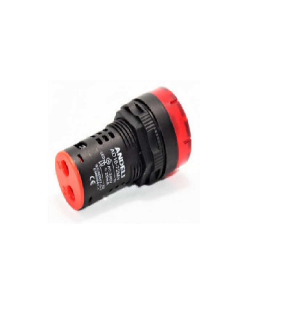 LUZ INDICADORA LED MULTIVOLTAJE 120-220 V ROJO REF. CON14517 MARCA ANDELI