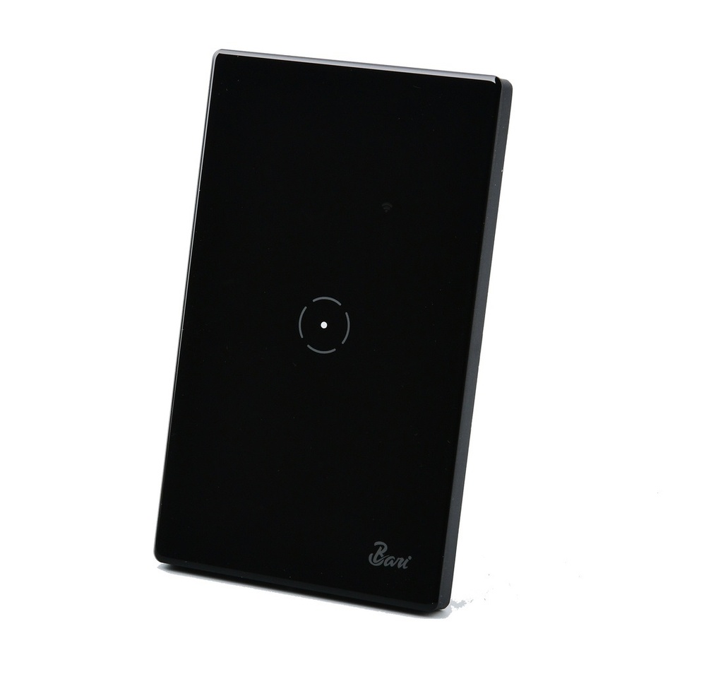 INTERRUPTOR SENCILLO SMART SERIE VUOTO COLOR NEGRO BRILLANTE REF. INT.10.13 MARCA BARI