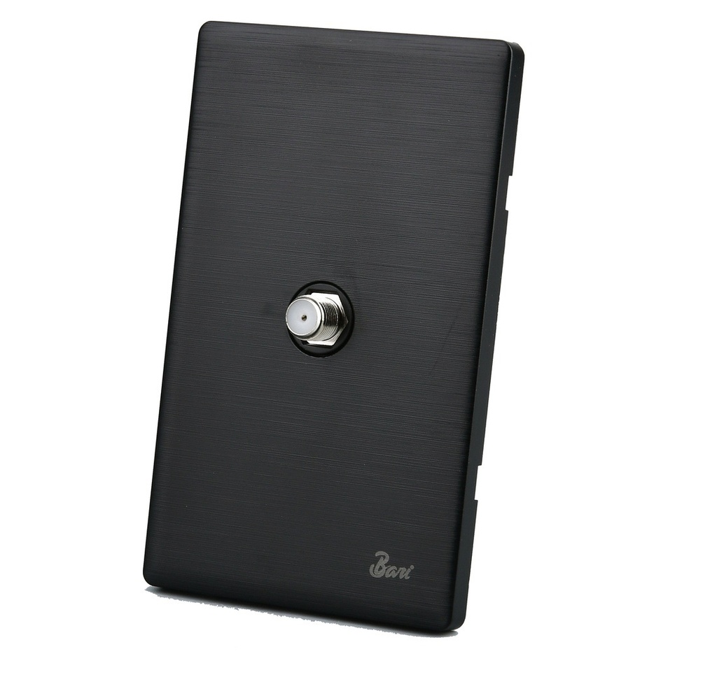 TOMA PARA TV SERIE SOLLIEVO COLOR NEGRO CEPILLADO REF. INT.09.06 MARCA BARI