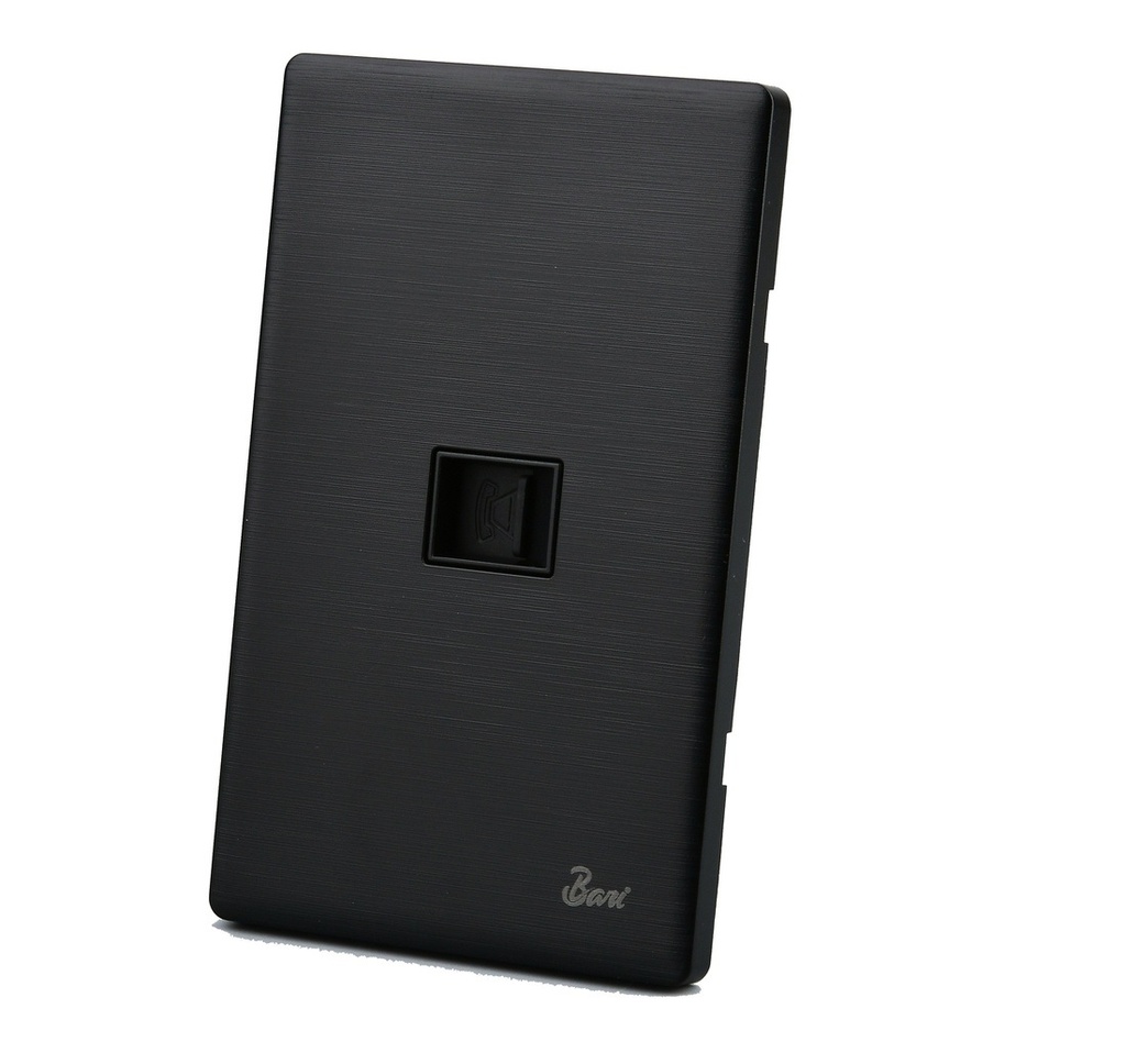 TOMA PARA TELEFONO SERIE SOLLIEVO COLOR NEGRO CEPILLADO REF. INT-09.05 MARCA BARI