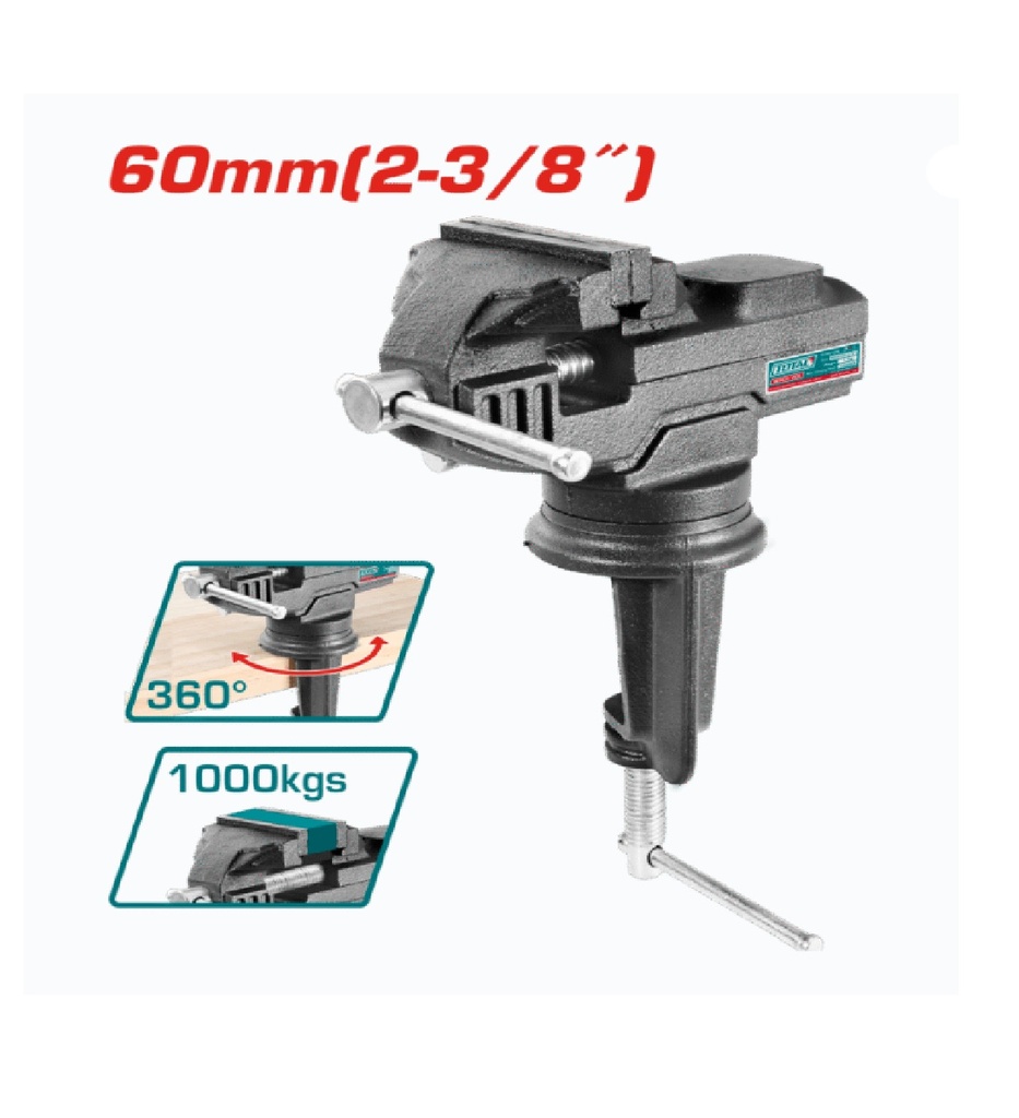 PRENSA DE BANCO PARA TRABAJO PESADO 2- 3/8" 60 MM REF. THT6126 MARCA TOTAL TOOLS