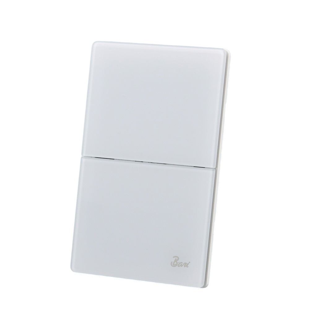 INTERRUPTOR DOBLE SERIE NEVE COLOR BLANCO BRILLANTE REF. INT.11.02 MARCA BARI