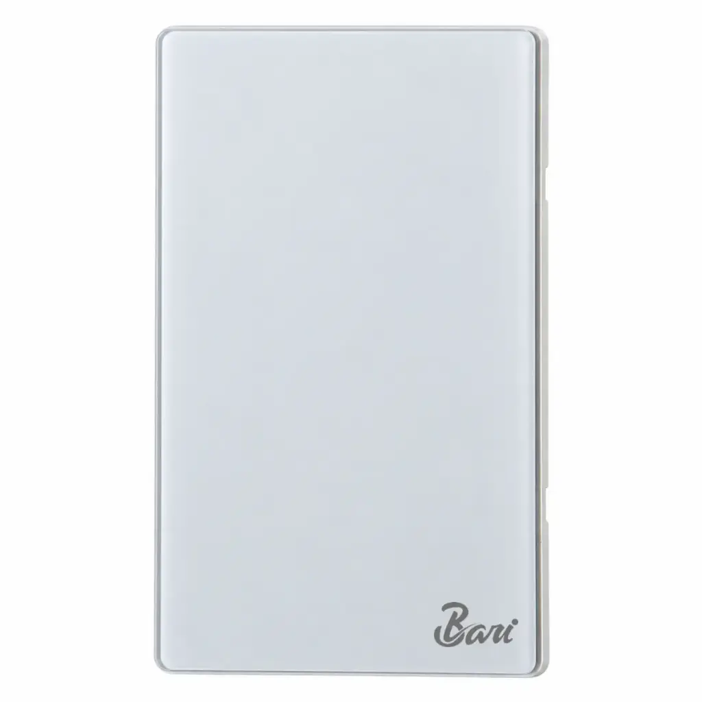 INTERRUPTOR SENCILLO SERIE NEVE COLOR BLANCO BRILLANTE REF. INT.11.01 MARCA BARI