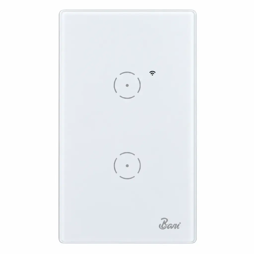 INTERRUPTOR DOBLE SMART SERIE NEVE COLOR BLANCO BRILLANTE REF. INT.11.14MARCA BARI