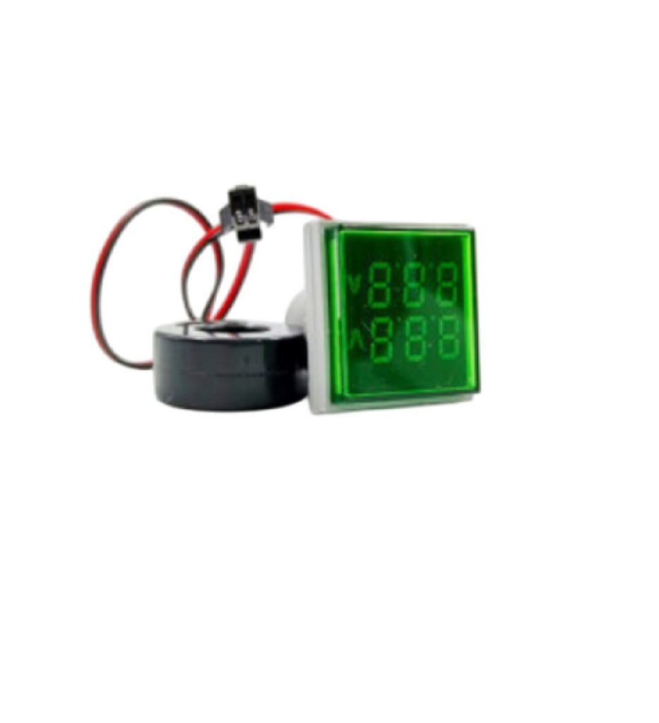 INDICADOR DE VOLTAJE AD101-22AMS VERDE 0-100A MAX AC380V CUADRADO REF. CON14487 MARCA ANDELI