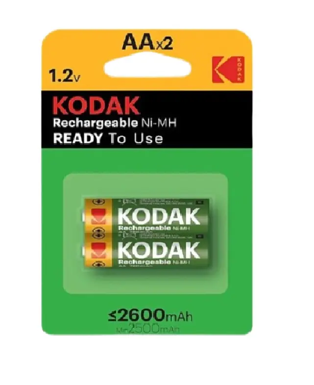 BATERIAS RECARGABLE NI-MH AA X 2 UND 1.2V 2600 MAH MOD. 30955080 REF. 6100 / 017946 MARCA KODAK
