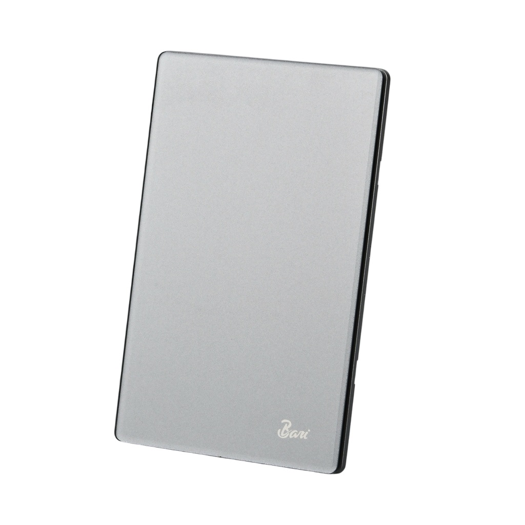 INTERRUPTOR SENCILLO SERIE GRIGIO COLOR GRIS BRILLANTE REF. INT.13.01 MARCA BARI
