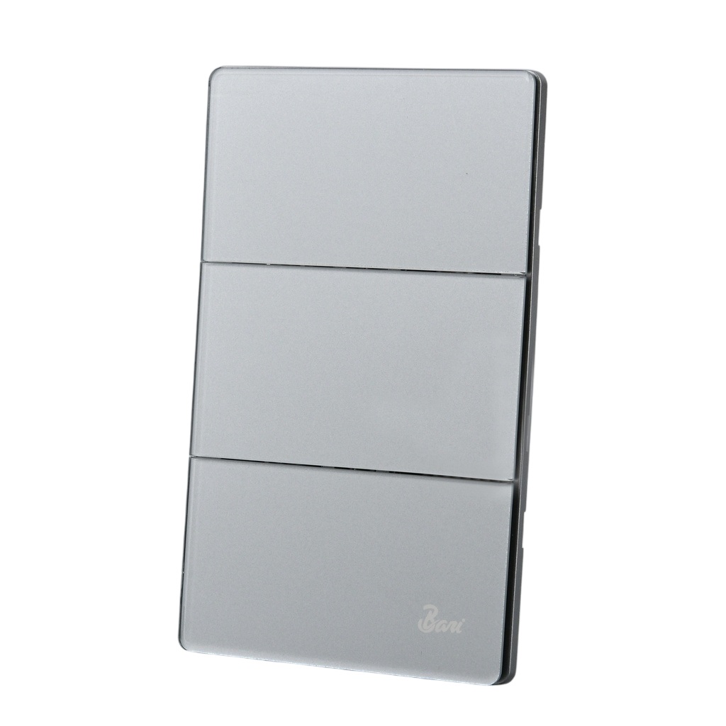 INTERRUPTOR TRIPLE SERIE GRIGIO COLOR GRIS BRILLANTE REF. INT.13.03 MARCA BARI