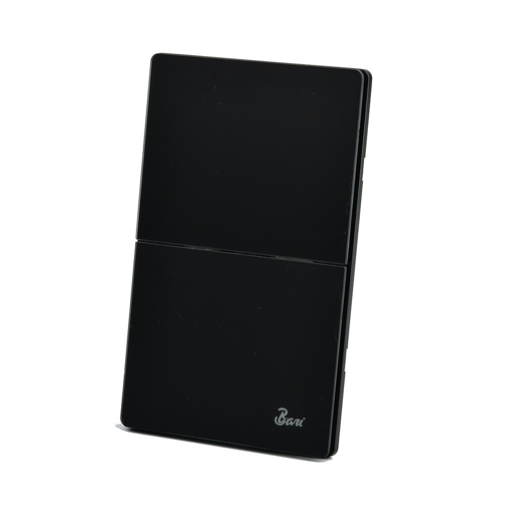 INTERRUPTOR DOBLE SERIE SPENTO COLOR NEGRO MATE REF. INT.14.02 MARCA BARI