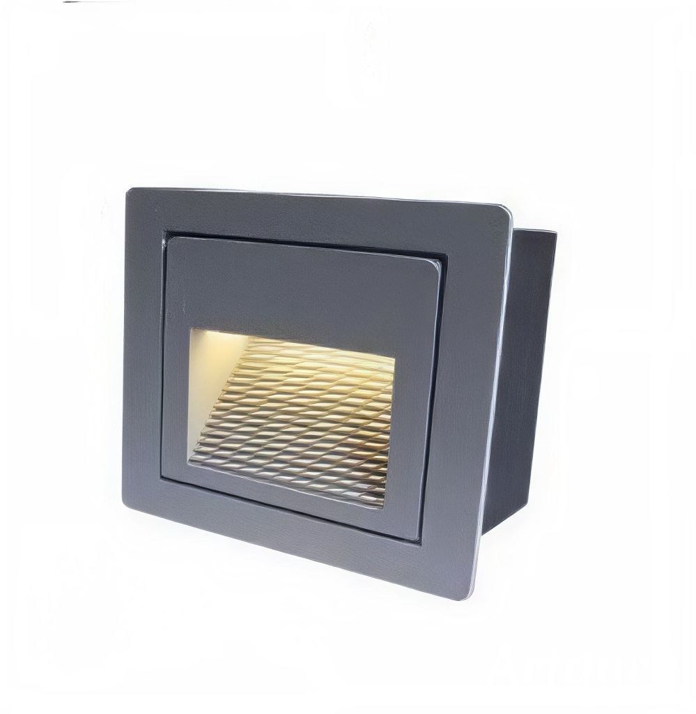 APLIQUE DE CORTESIA PARED / ESCALERA LED INT 3W 6500K 85-277V CUADRADO NEGRO REF. 001-007-BSQJ0386500K3W MAFI