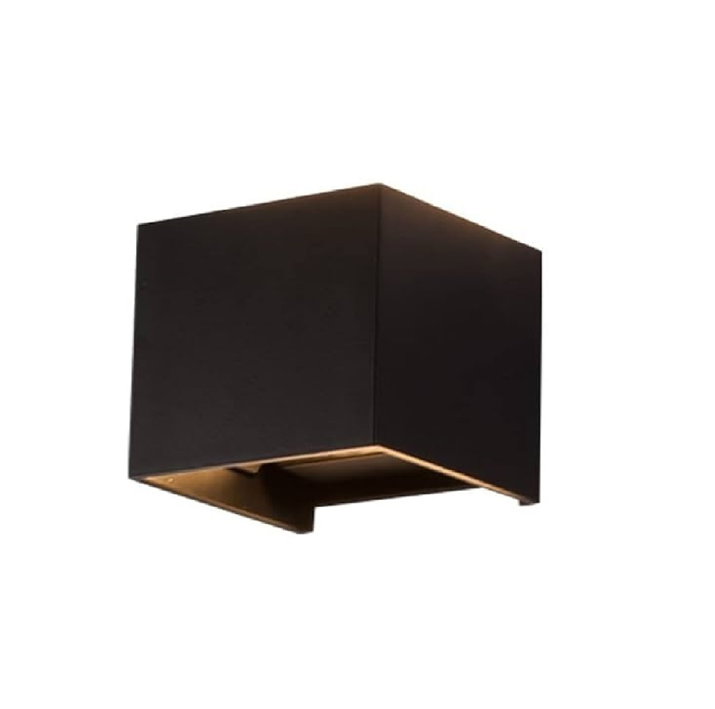 APLIQUE PARED LED INT. 2 X 5W 3500K 85-277V CUAD. C/ NEGRO REF. 001-007-OW01BLACK3500K2X05W MARCA MAFI