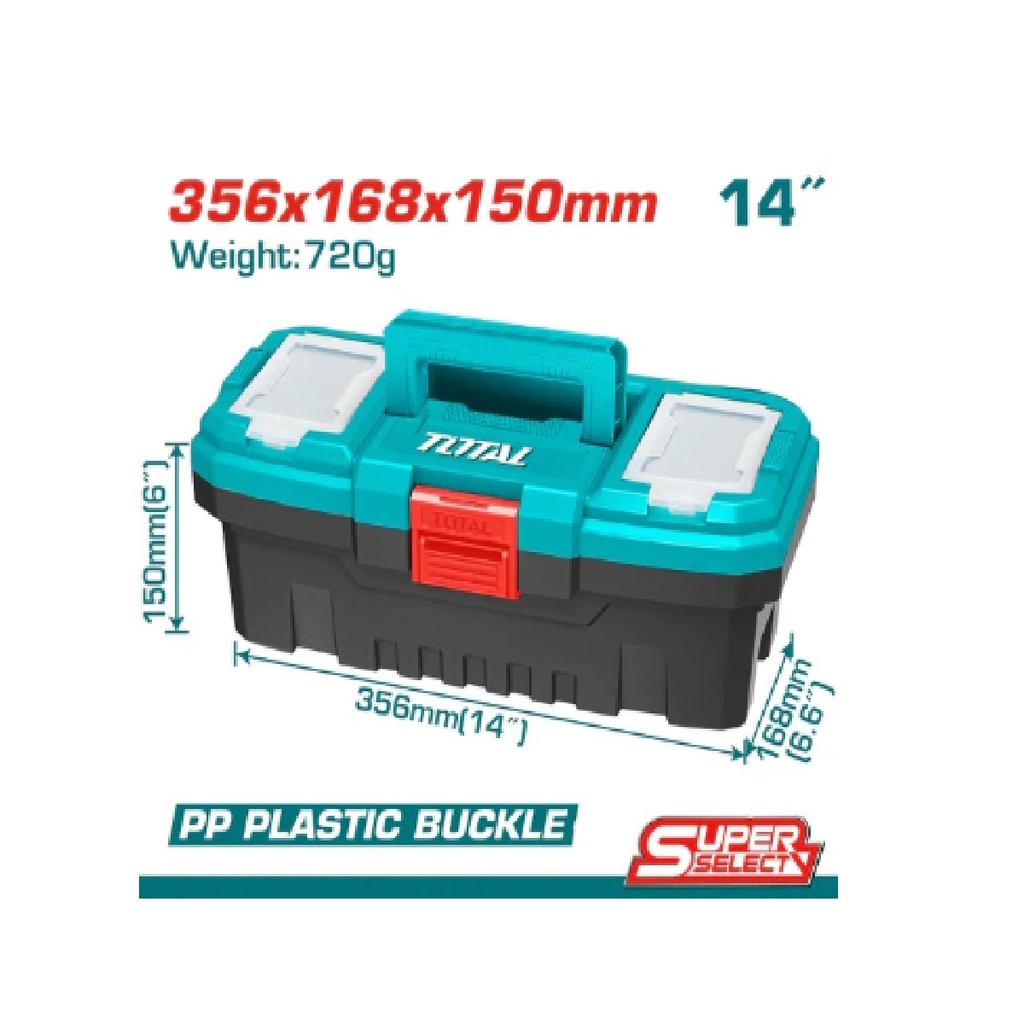 CAJA DE HERRAMIENTA / MALETIN ORGANIZADOR 14" 356 x 168 x 160 MM 10 KG REF. TPBX0141 TOTAL TOOLS